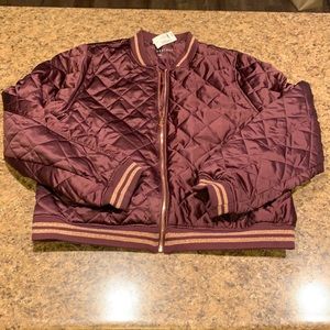 NWT Aeropostale Quilted Jacket Maroon Rose Gold XXL